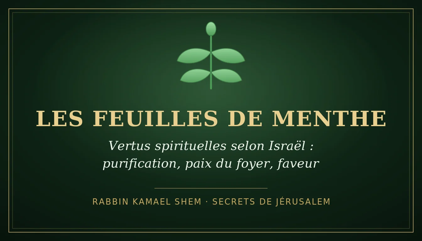 Les vertus spirituelles des feuilles de menthe selon la révélation des rabbins d'Israël