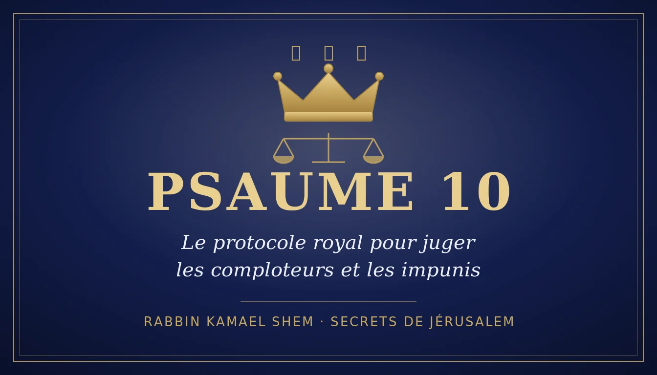 Psaume 10 : Protocole royal contre les comploteurs