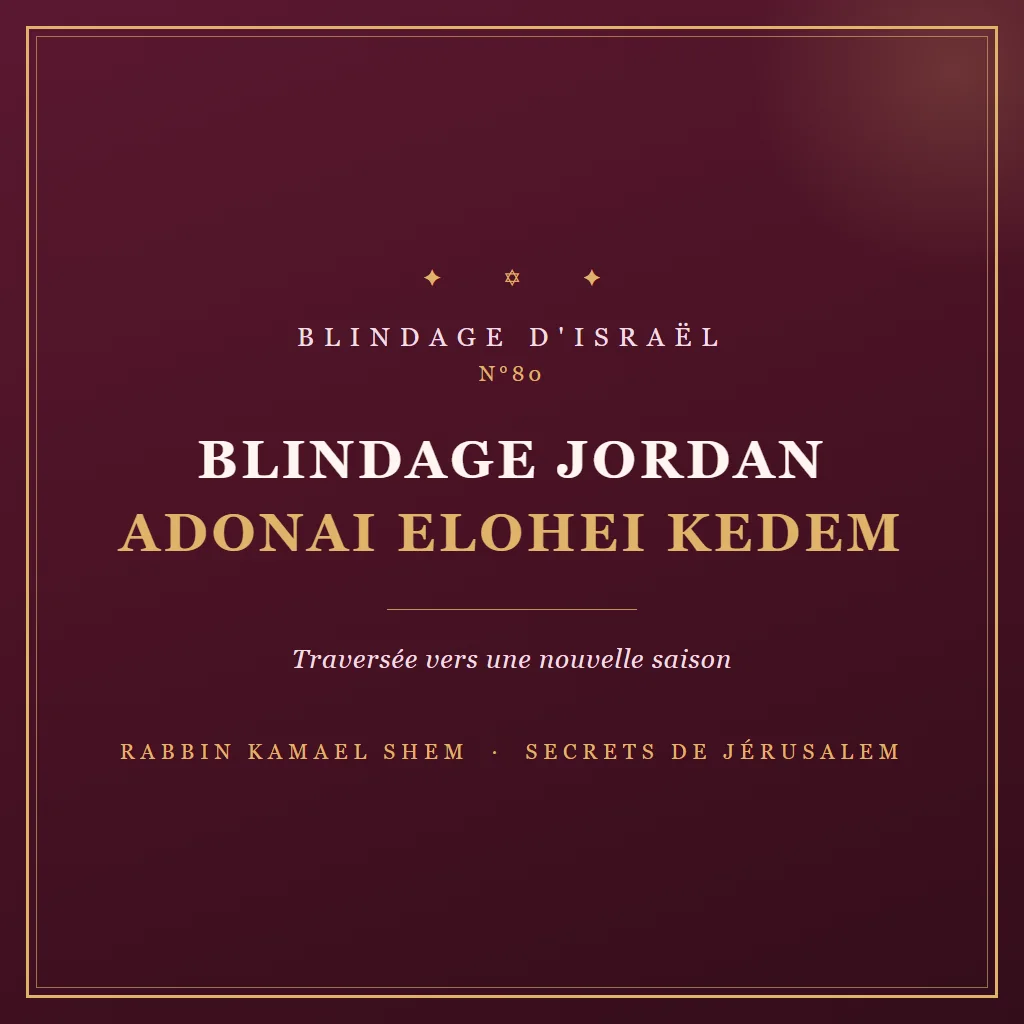 Blindage d'Israël Blindage Jordan Adonai Elohei Kedem